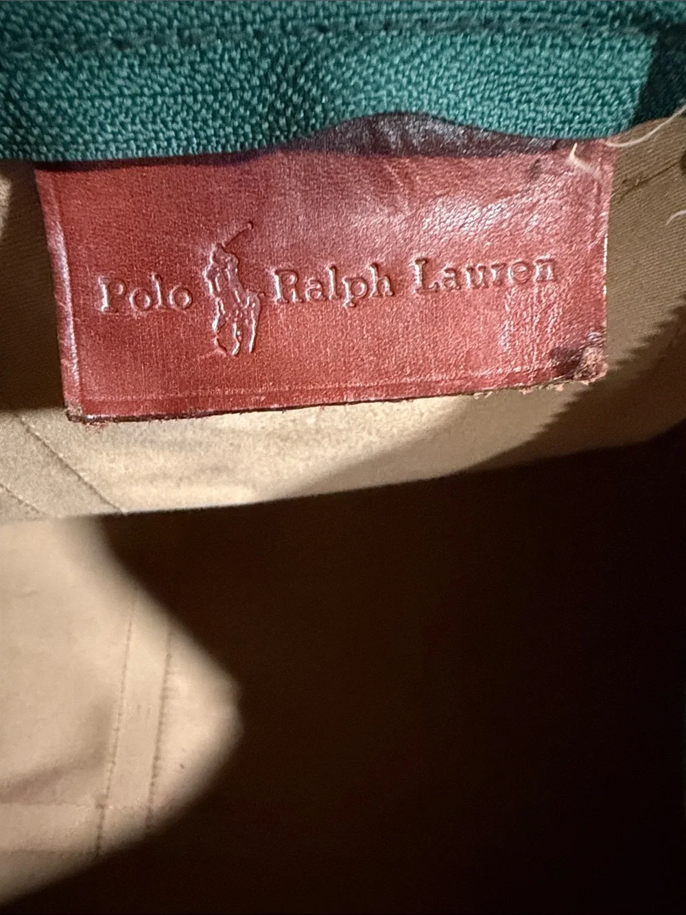 Polo by Ralph Lauren Dark Green and Navy Plaid Leather-Trim Duffel
